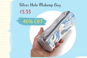 Silver Holo Makeup Bag