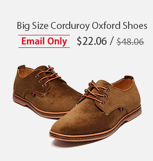 Big Size Corduroy Oxford Shoes