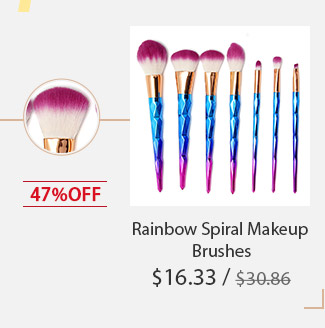 Rainbow Spiral Makeup Brushes