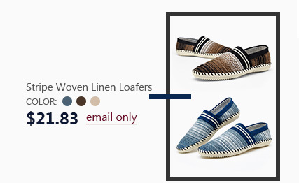 Stripe Woven Linen Loafers
