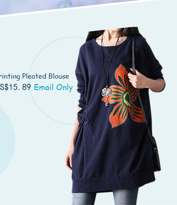 Printing Pleated Blouse