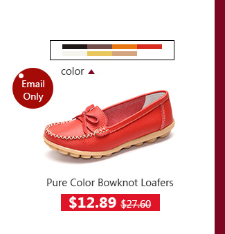 Pure Color Bowknot Loafers