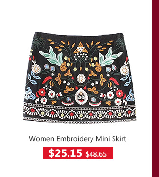 Women Embroidery Mini Skirt
