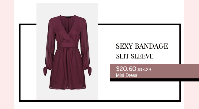 Women Slit Sleeve Mini Dress