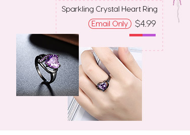 Sparkling Crystal Heart Ring