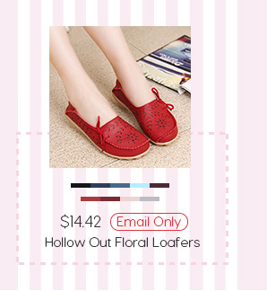 Hollow Out Floral Loafers