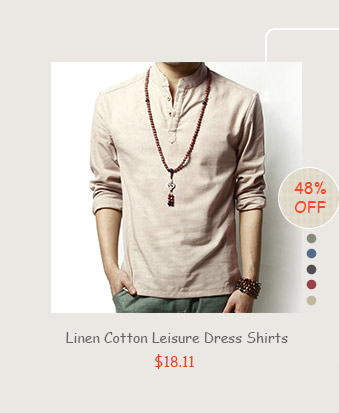 Linen Cotton Leisure Dress Shirts
