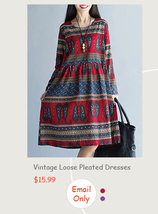 Vintage Loose Pleated Dresses