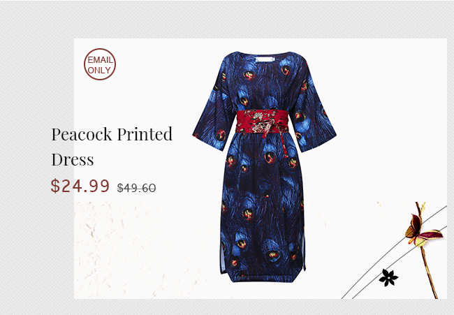 Women Peacock Printed Dress