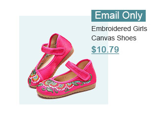 Embroidered Girls Canvas Shoes
