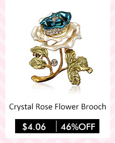 Crystal Rose Flower Brooch