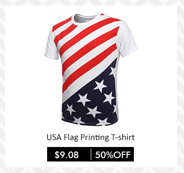 USA Flag Printing T-shirt