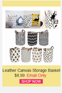 Leather Canvas Storage Basket
