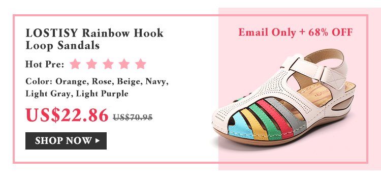 LOSTISY Rainbow Hook Loop Sandals