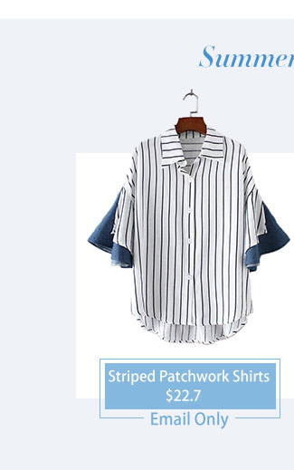 Loose Striped Patchwork Shirts