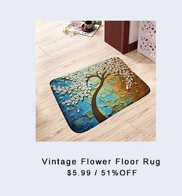 Vintage Flower Floor Rug