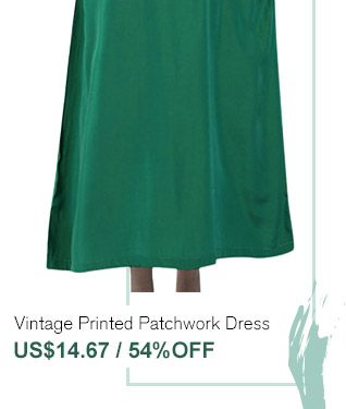 Vintage Printed Patchwork Dress