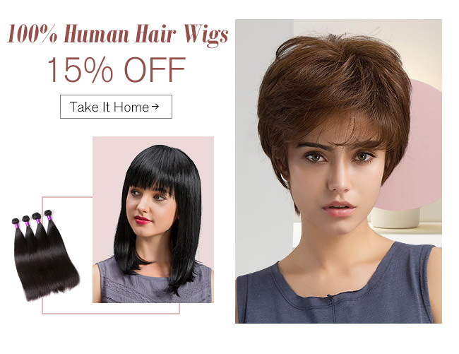 100% Human Hair Wigs 
15% OFF