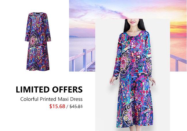 Colorful Printed Maxi Dress
