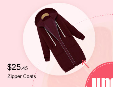 Women Zipper Hooded Coats