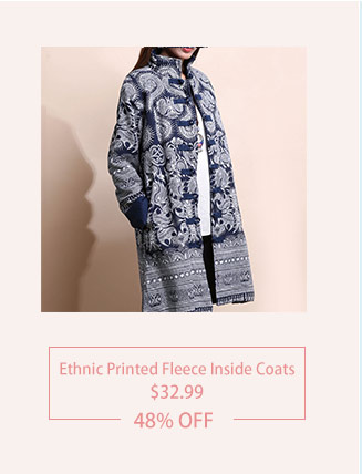Ethnic Printed Fleece Inside Coats