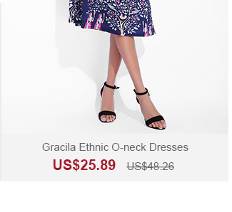 Gracila Ethnic O-neck Dresses