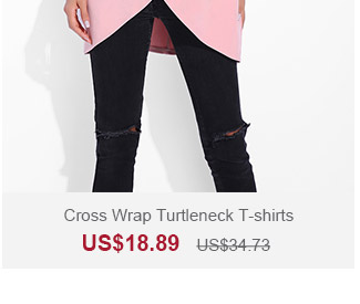 Cross Wrap Turtleneck T-shirts