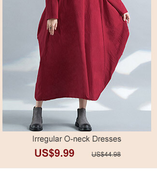 Irregular O-neck Dresses