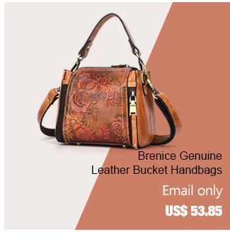 Brenice Genuine Leather Bucket Handbags