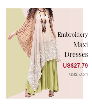 Embroidery Women Maxi Dresses