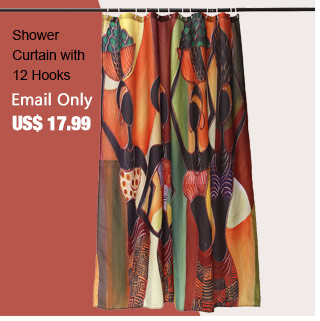 Shower Curtain with 12 Hooks
