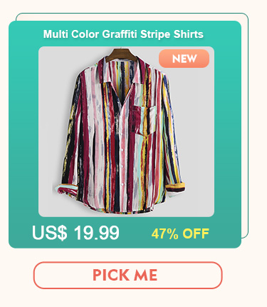 Multi Color Graffiti Stripe Long Sleeve Shirts