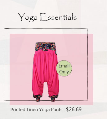 Printed Linen Yoga Pants