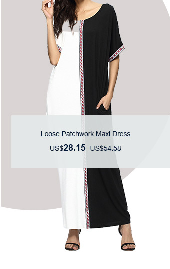Loose Patchwork Maxi Dress