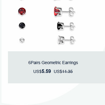 6Pairs Geometric Earrings