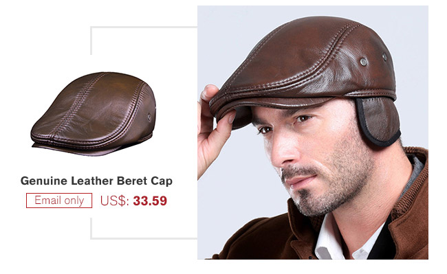 Genuine Leather Beret Cap