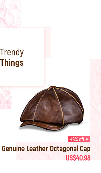 Genuine Leather Octagonal Cap