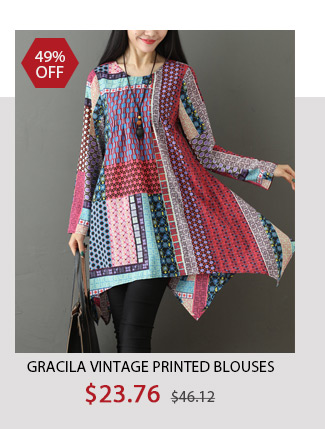 Gracila Vintage Printed Blouses