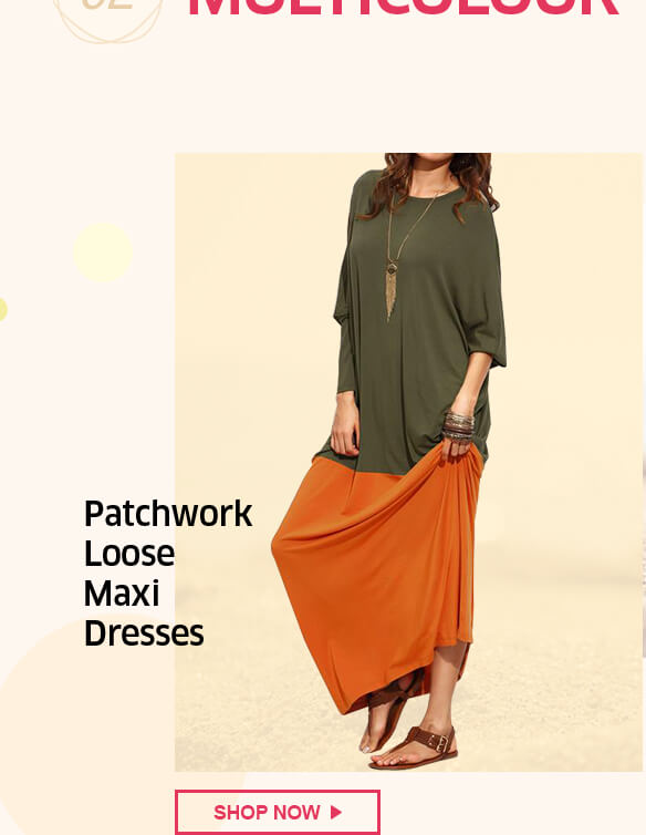 Patchwork Loose Maxi Dresses