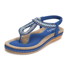 High-quality SOCOFY Comfortable Elastic Clip Toe Flat Beach Sandals ...