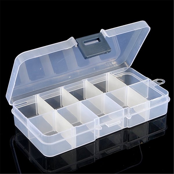 5Pcs 10 Cells Detachable Compartment Empty Storage Case Box For Nail Tip Gems Little Stuff