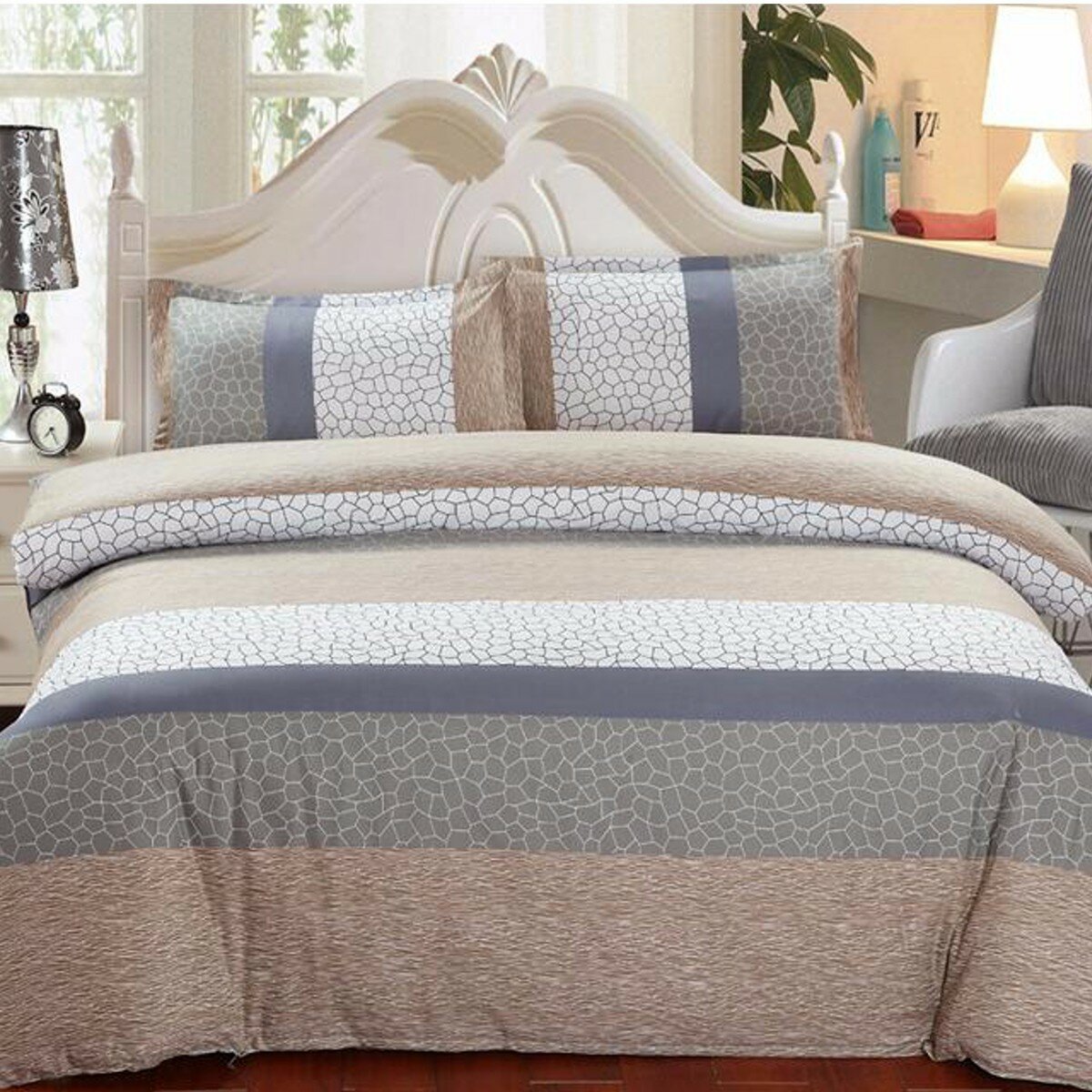 Hot-sale 4pcs Elegant Bedding Set Pillowcase Quilt Duvet Cover Flat Sheet Noble Twin Queen Size ...