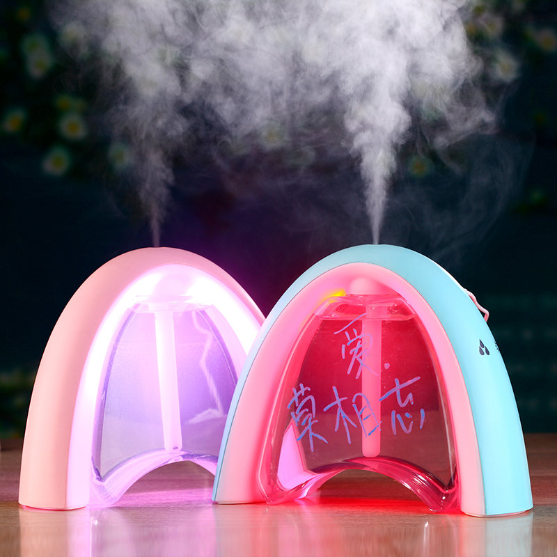 Rainbow Humidifier Message Board USB Nightlight Air Aromatherapy Diffuser Mist Maker