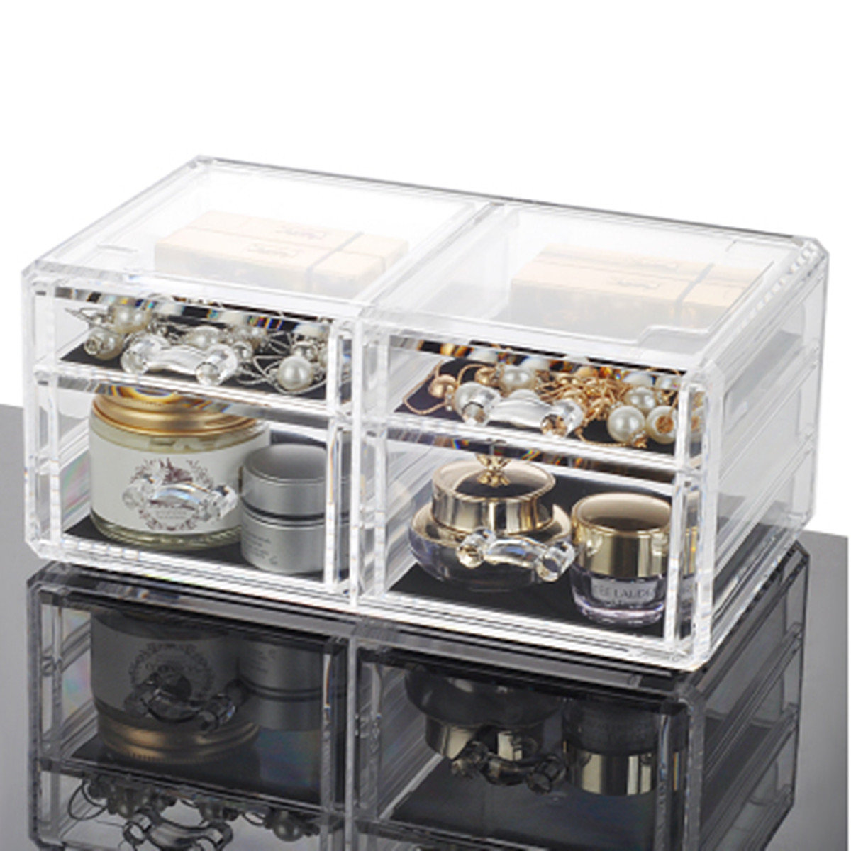 Acrylic Storage Box Makeup Cosmetic Organizer Storage Drawers Display Boxes Case