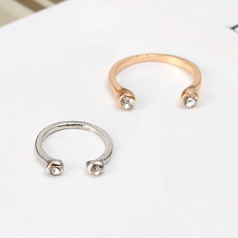 3Pcs Fashion Ring Set Rivet Pearl Rhinestone Knuckle Rings