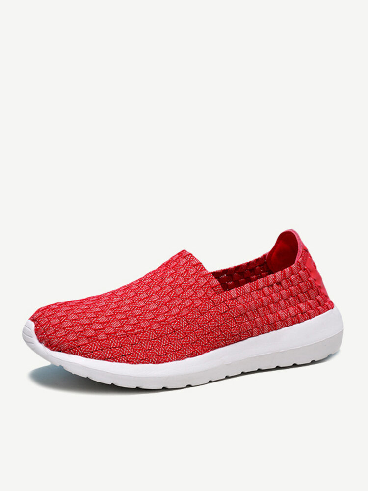 Comfortable Knitting Weave Elastic Slip On Flat Lazy Casual Shoes - NewChic