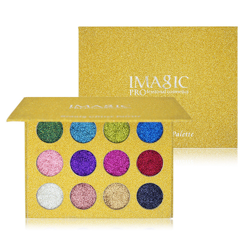 IMAGIC Glitter Eyeshadow Magnet Palette Diamond Rainbow Make Up Cosmetic Eye Shadow 