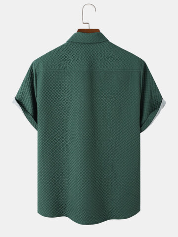 Seersucker Texture Flap Pocket Shirts