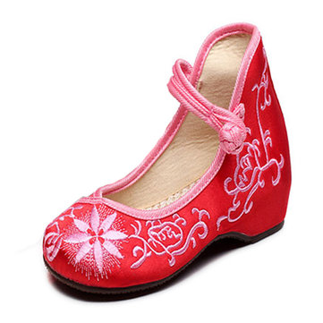 Girls China Style Embroidered Shoes Casual Dancing Flat Shoes
