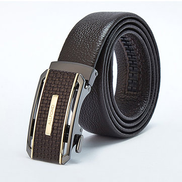 125CM Men Business Genuine Leather Belt Durable First Layer Leather Automatic Buckle Belt